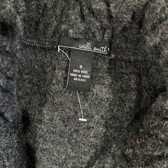 NEW Willi Smith Wool Classic Belted Longline Knit Swing Embellished Car Coat S - Picture 11 of 16